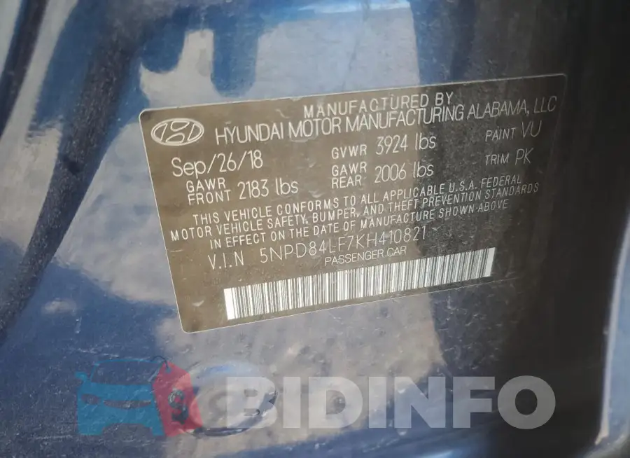 5NPD84LF7KH410821 Photo# 12