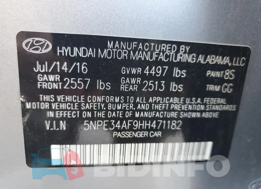 5NPE34AF9HH471182 Photo# 12