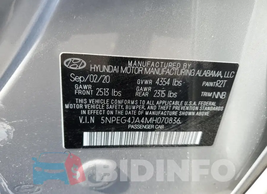 5NPEG4JA4MH070836 Photo# 12
