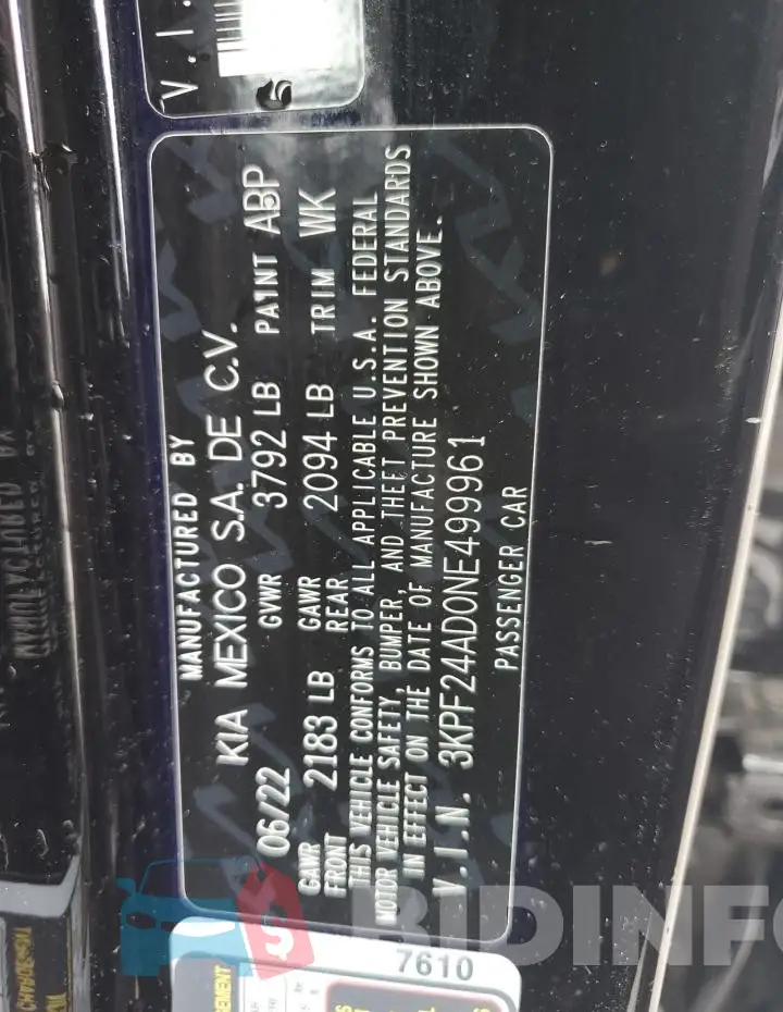 3KPF24AD0NE499961 Photo# 12