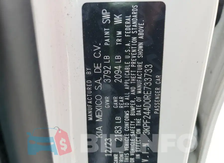 3KPF24AD0RE733733 Photo# 12