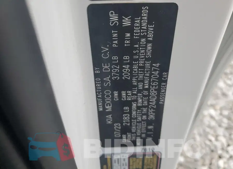 3KPF24AD8PE670474 Photo# 13