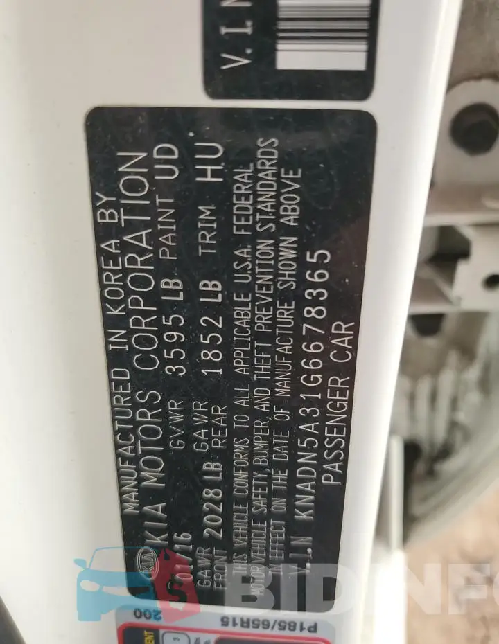 KNADN5A31G6678365 Photo# 12