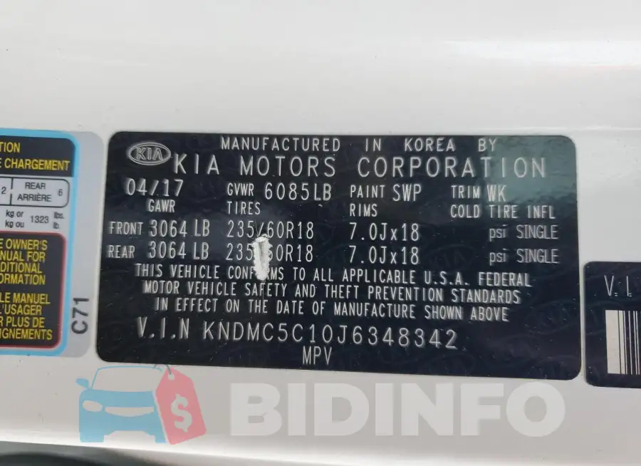 KNDMC5C10J6348342 Photo# 14