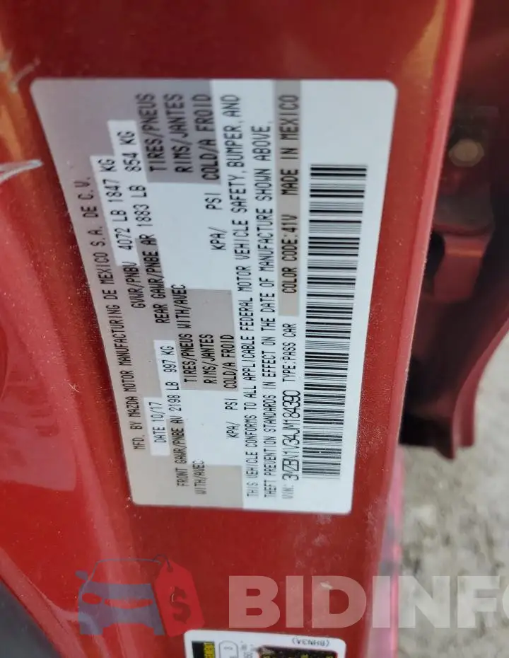 3MZBN1V34JM184390 Photo# 12