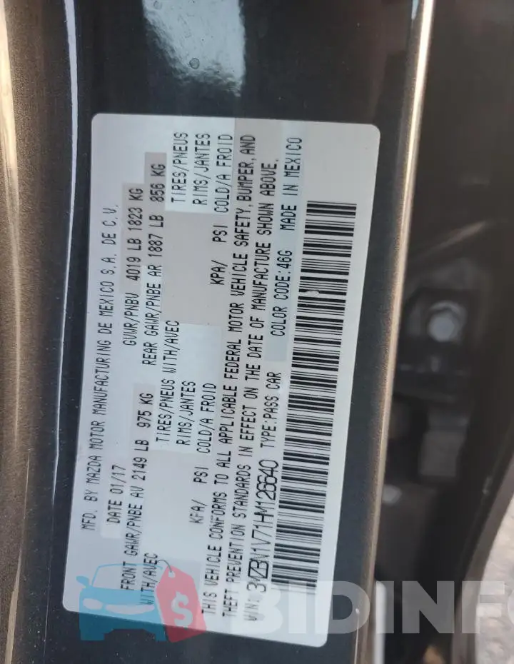3MZBN1V71HM126640 Photo# 12