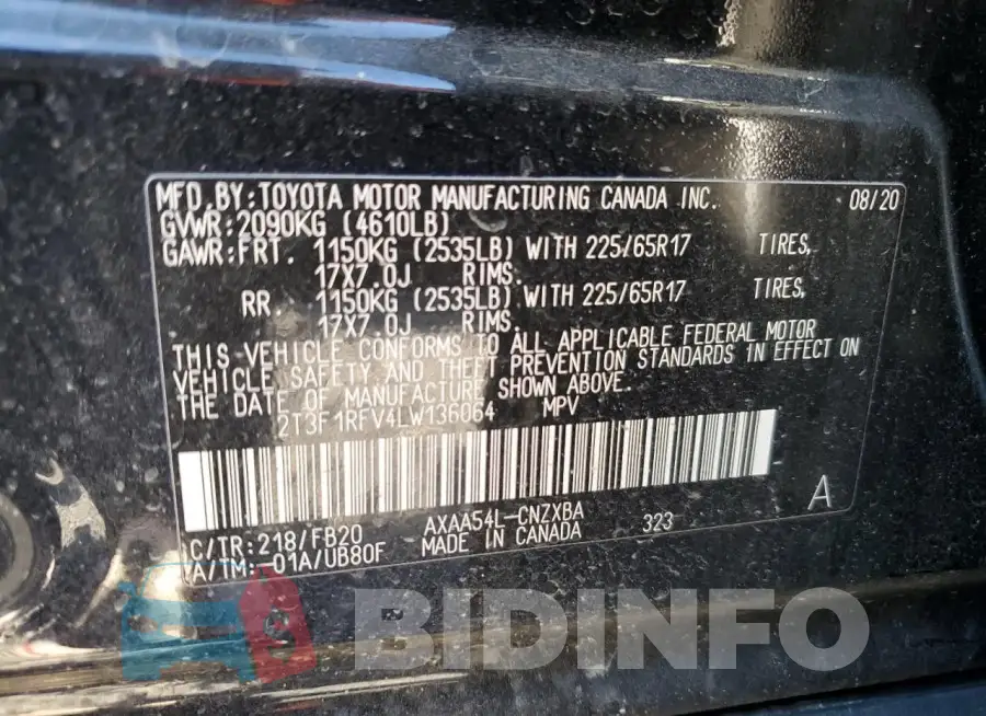 2T3F1RFV4LW136064 Photo# 13