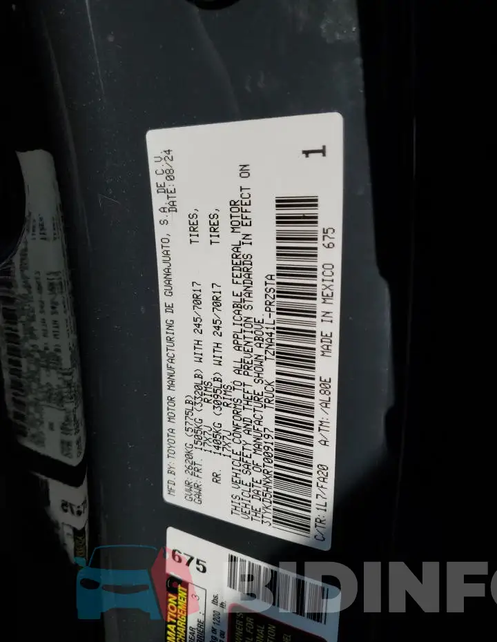 3TYKD5HNXRT009197 Photo# 12
