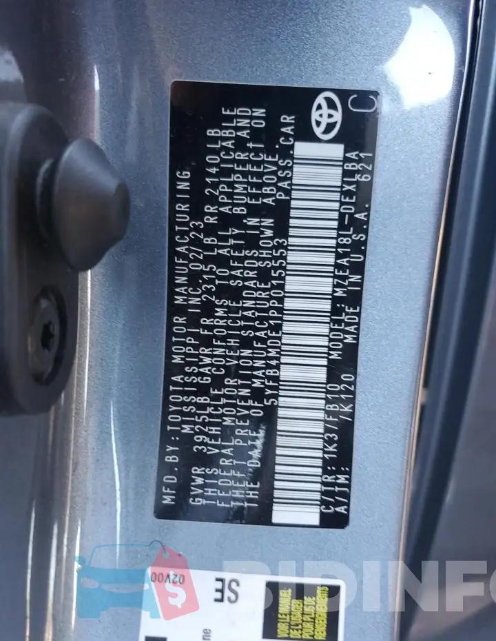 5YFB4MDE1PP015553 Photo# 12