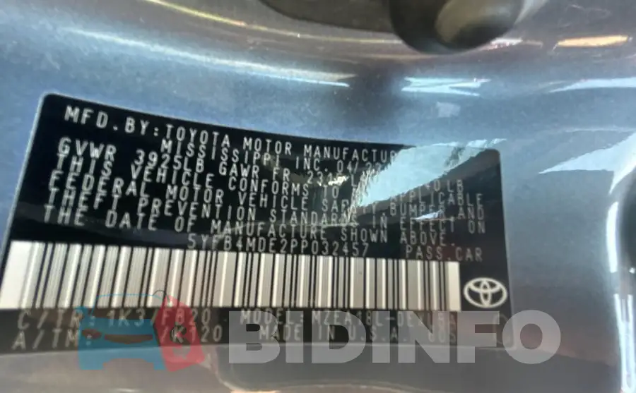 5YFB4MDE2PP032457 Photo# 10