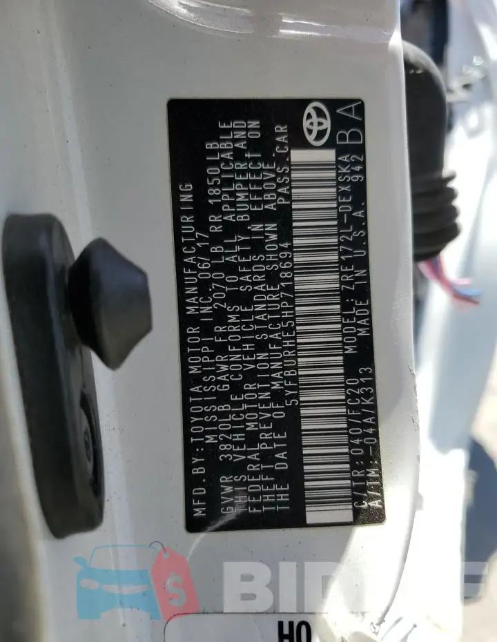 5YFBURHE5HP718694 Photo# 12