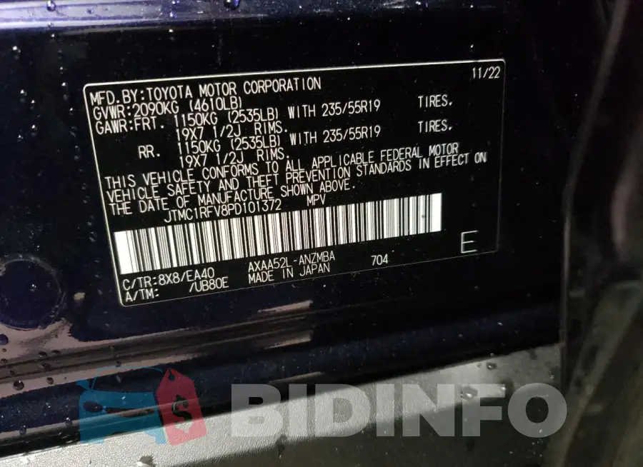 JTMC1RFV8PD101372 Photo# 13