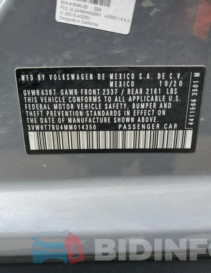 3VW6T7BU4MM014350 Photo# 12