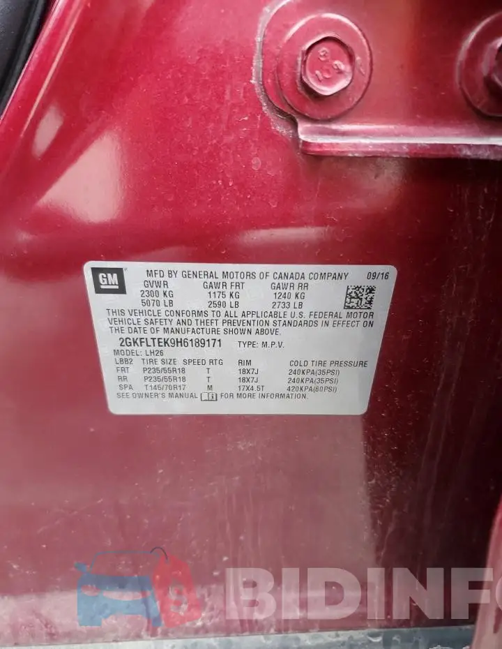 2GKFLTEK9H6189171 Photo# 13