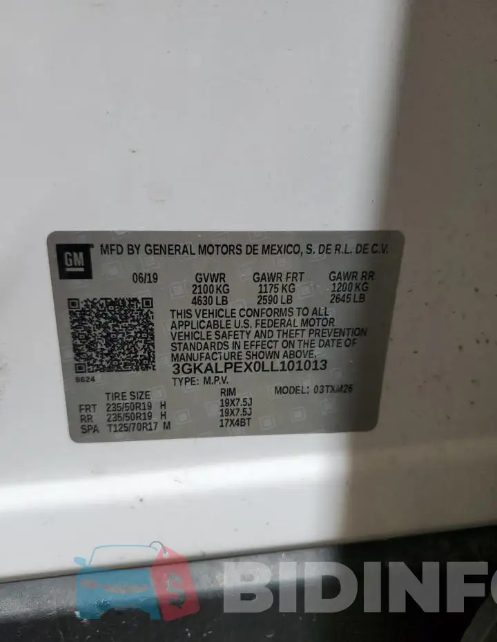 3GKALPEX0LL101013 Photo# 14