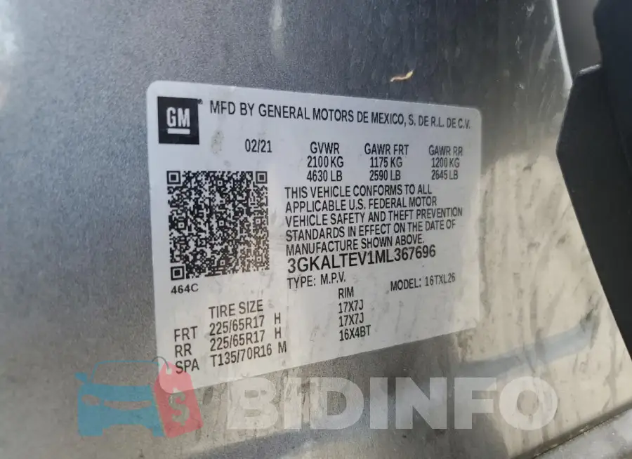 3GKALTEV1ML367696 Photo# 14