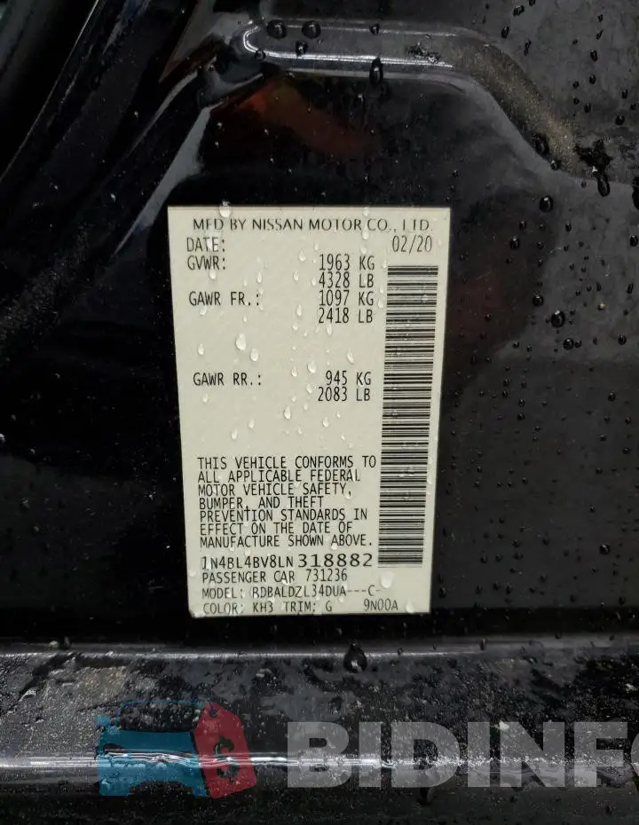 1N4BL4BV8LN318882 Photo# 12