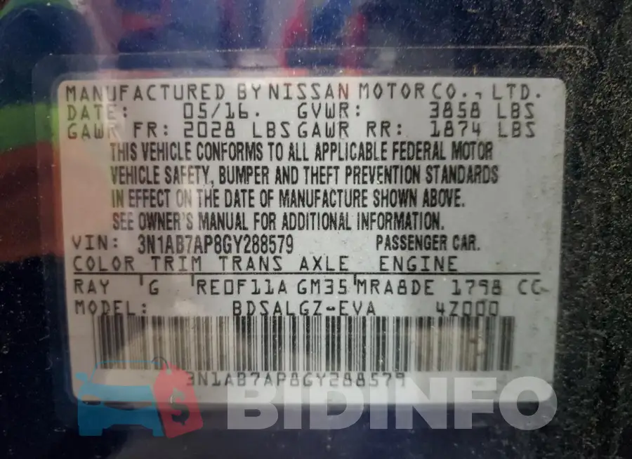3N1AB7AP8GY288579 Photo# 12