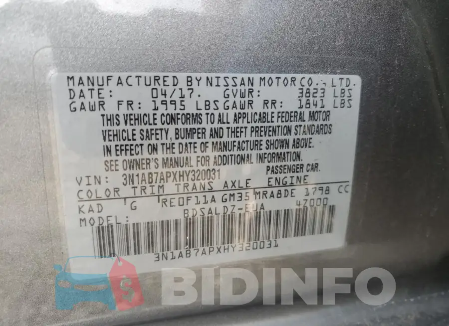 3N1AB7APXHY320031 Photo# 12