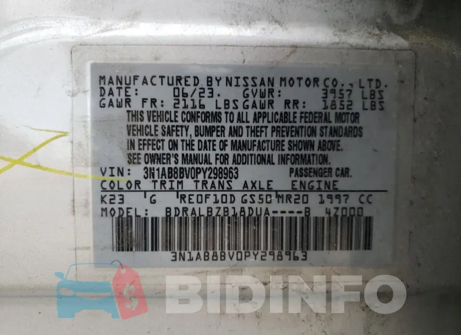 3N1AB8BV0PY298963 Photo# 12