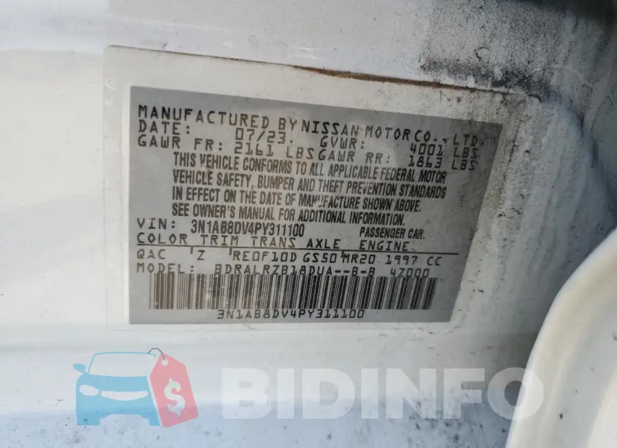 3N1AB8DV4PY311100 Photo# 12