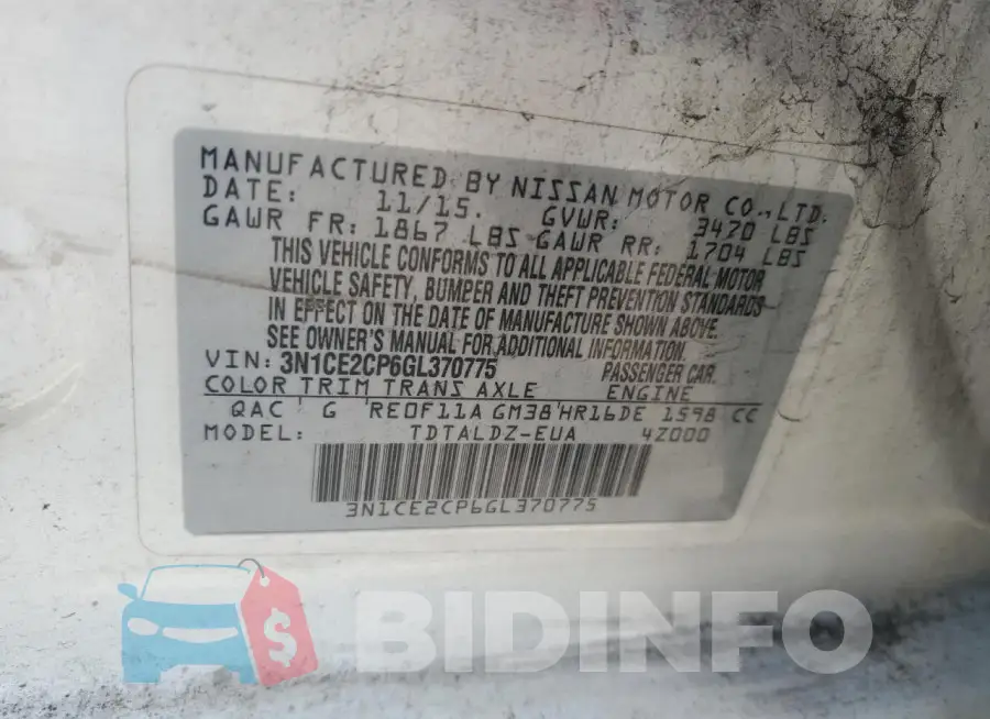 3N1CE2CP6GL370775 Photo# 12