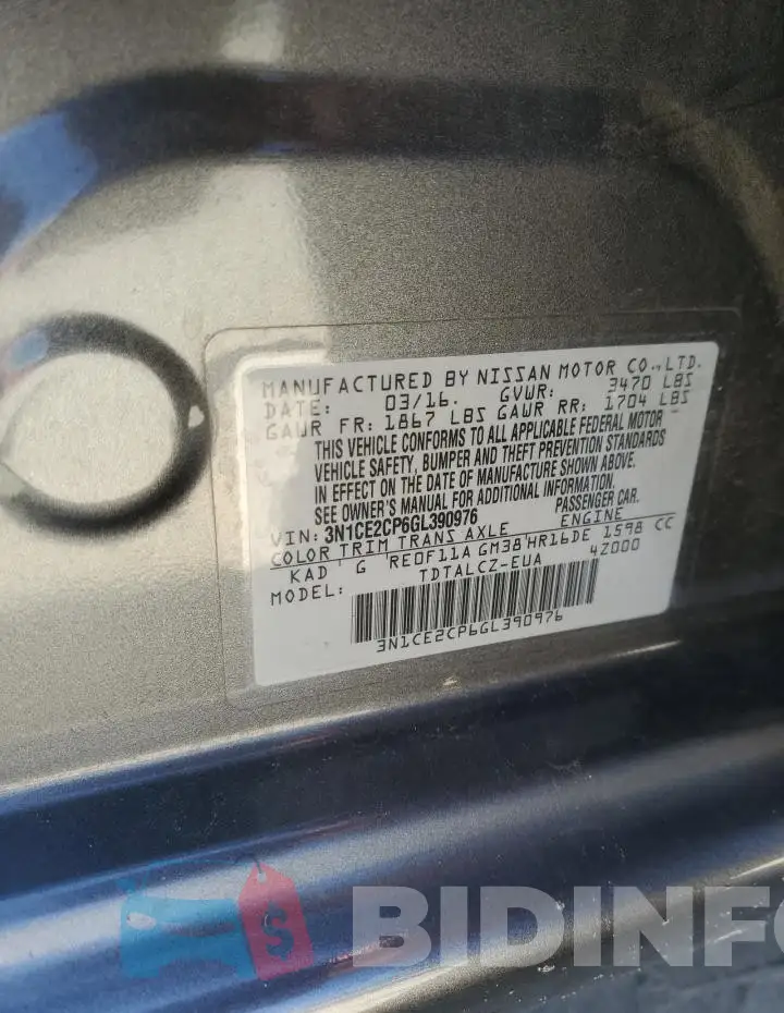 3N1CE2CP6GL390976 Photo# 12