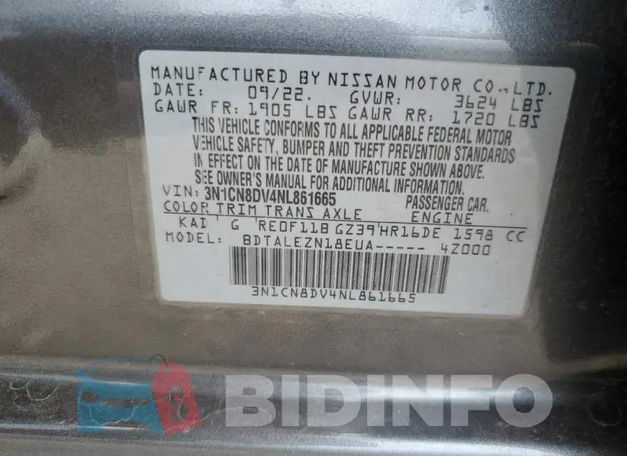 3N1CN8DV4NL861665 Photo# 12