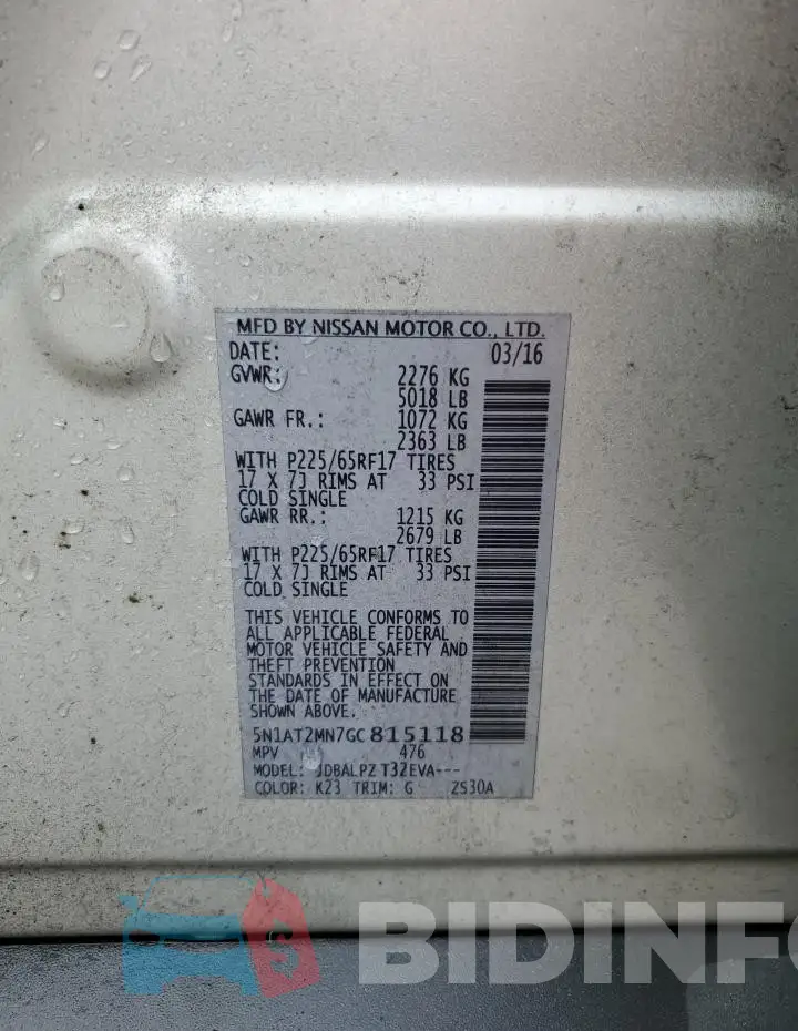 5N1AT2MN7GC815118 Photo# 13
