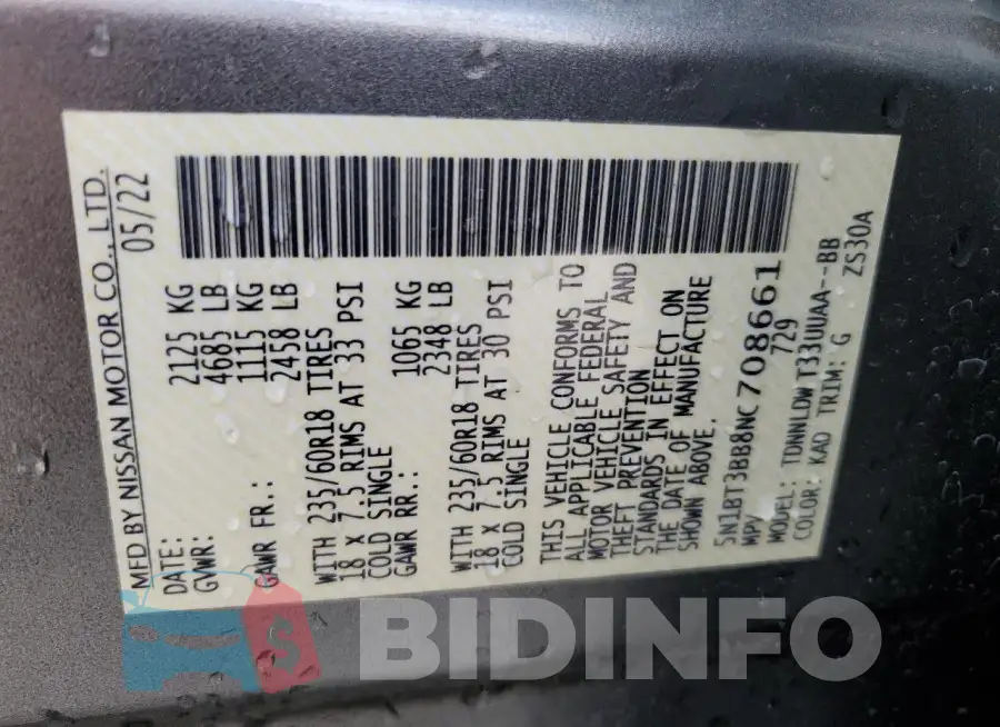 5N1BT3BB8NC708661 Photo# 14