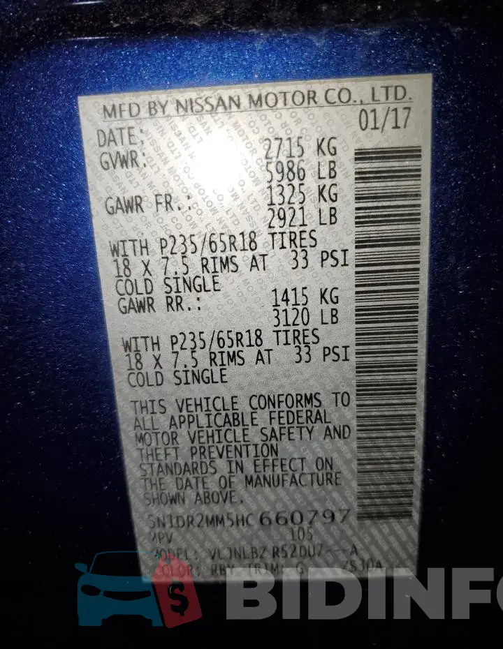 5N1DR2MM5HC660797 Photo# 13
