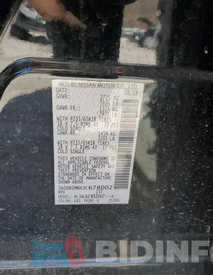 5N1DR2MNXJC678002 Photo# 13