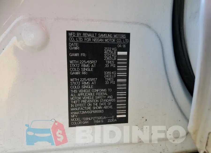 KNMAT2MV6GP689363 Photo# 13