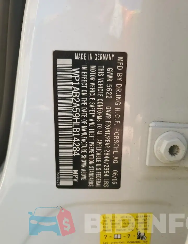 WP1AB2A59HLB14284 Photo# 13