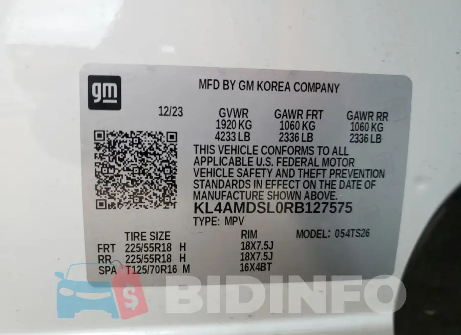 KL4AMDSL0RB127575 Photo# 13