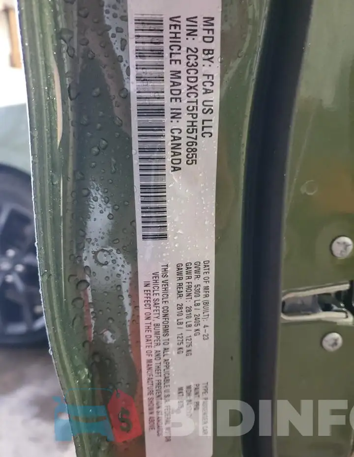 2C3CDXCT5PH576855 Photo# 12