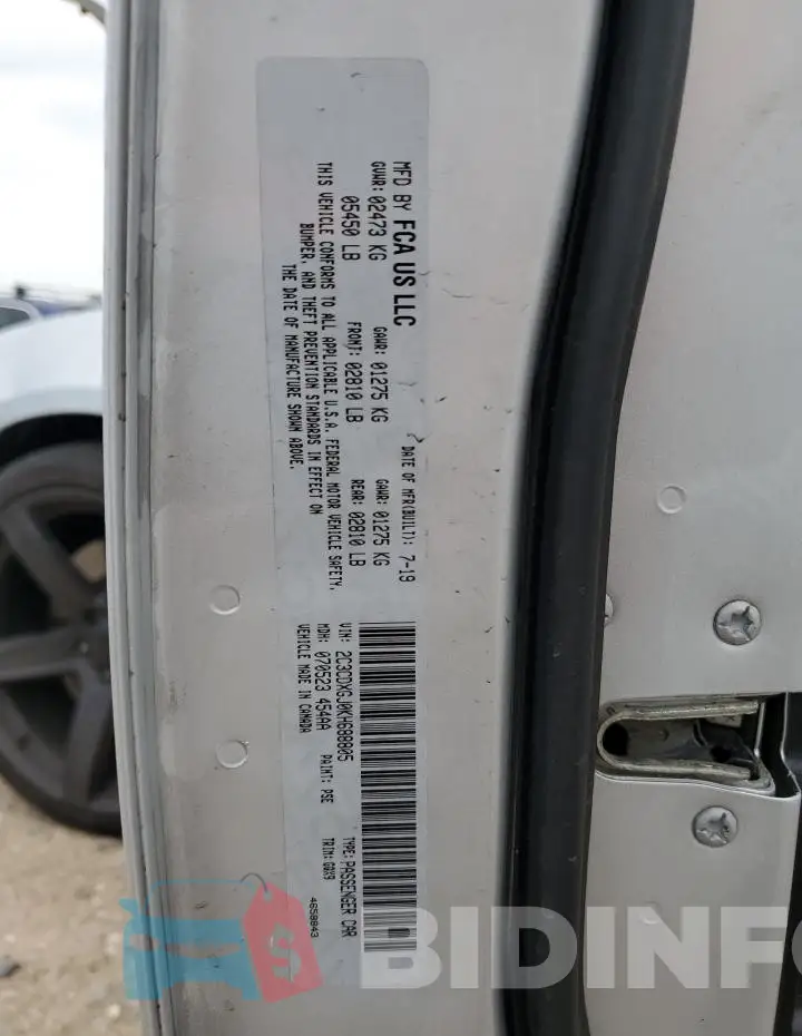 2C3CDXGJ0KH688805 Photo# 12