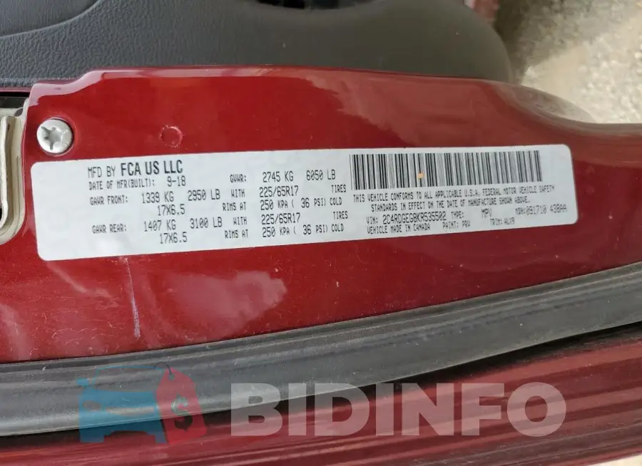 2C4RDGEG8KR535502 Photo# 13