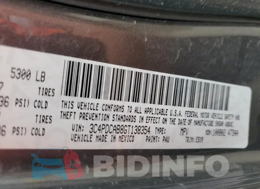 3C4PDCAB8GT138354 Photo# 13