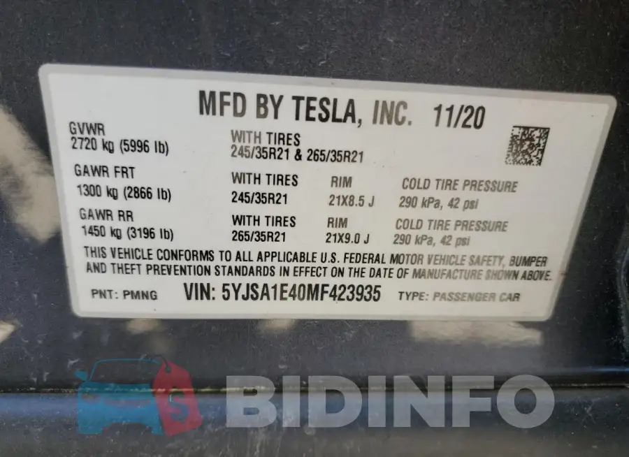 5YJSA1E40MF423935 Photo# 12