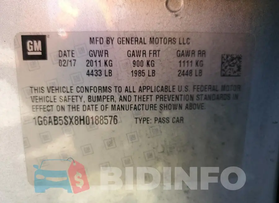 1G6AB5SX8H0188576 Photo# 12