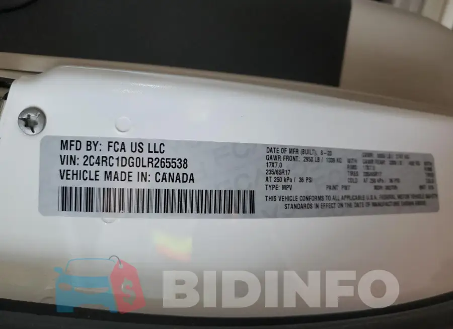 2C4RC1DG0LR265538 Photo# 13