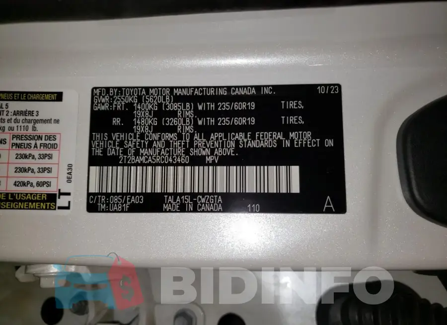 2T2BAMCA5RC043460 Photo# 13