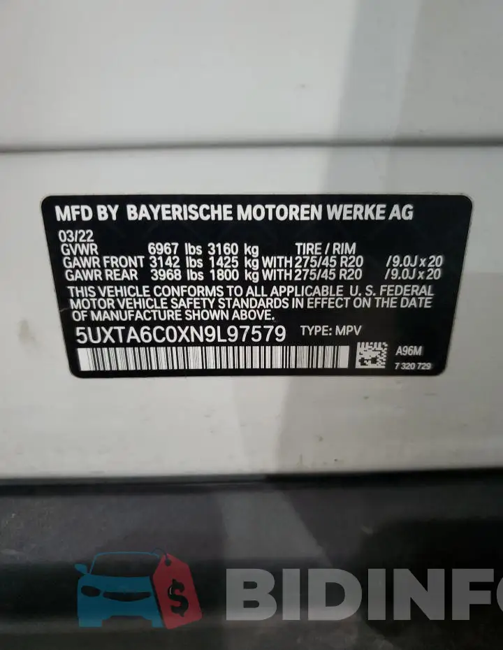 5UXTA6C0XN9L97579 Photo# 12