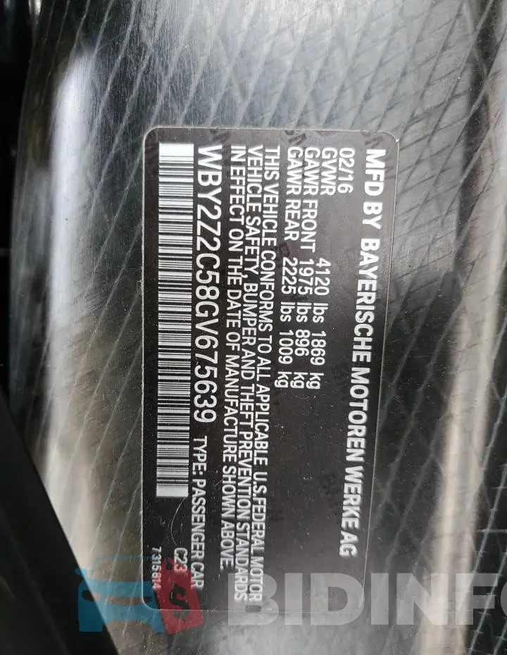 WBY2Z2C58GV675639 Photo# 13