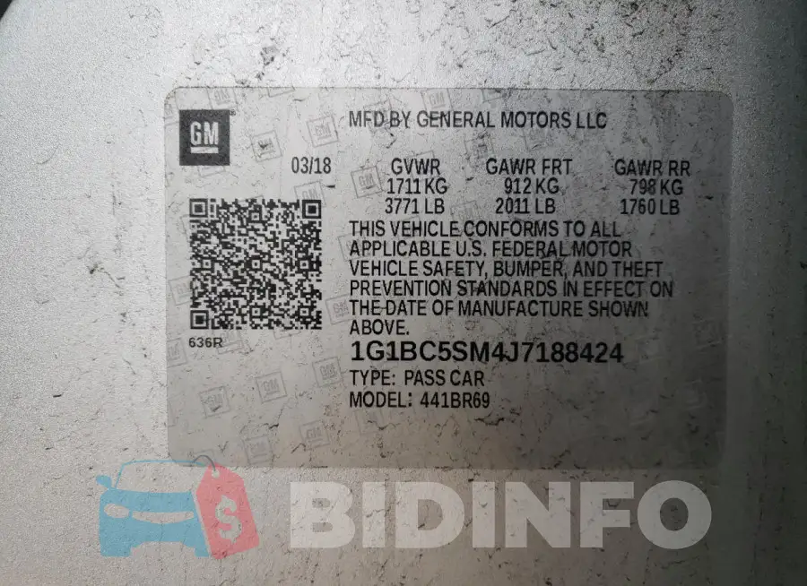 1G1BC5SM4J7188424 Photo# 12