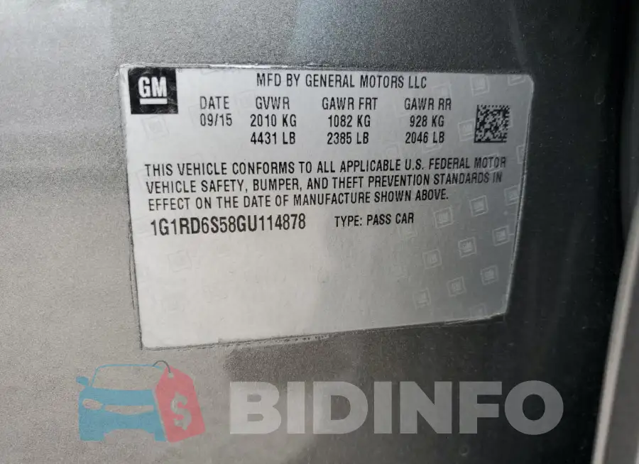 1G1RD6S58GU114878 Photo# 12