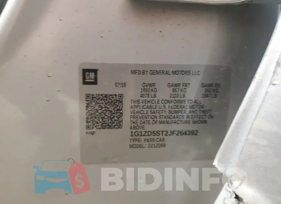 1G1ZD5ST2JF264392 Photo# 12