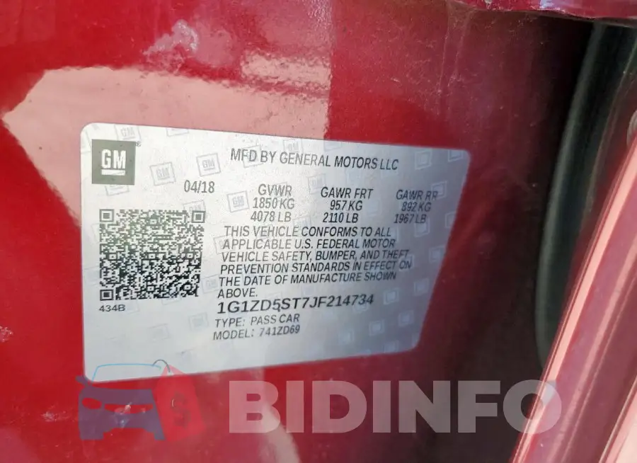 1G1ZD5ST7JF214734 Photo# 12