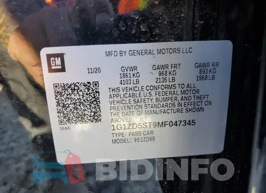 1G1ZD5ST9MF047345 Photo# 12